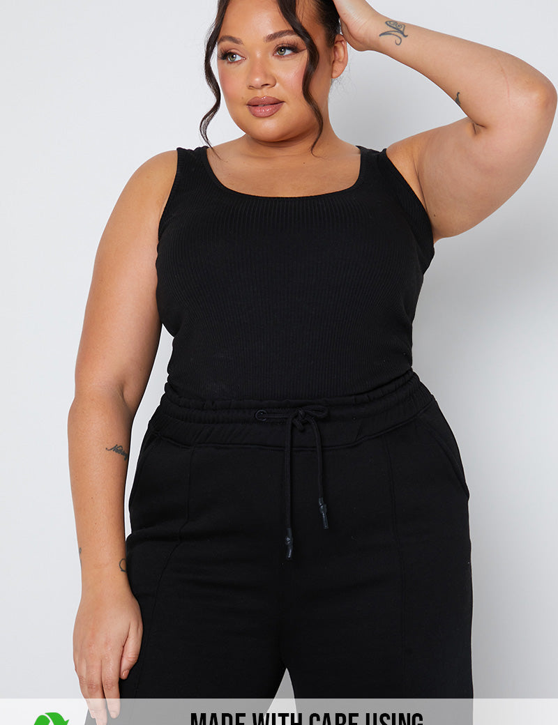 Ribbed Scoop Neck Bodysuit
