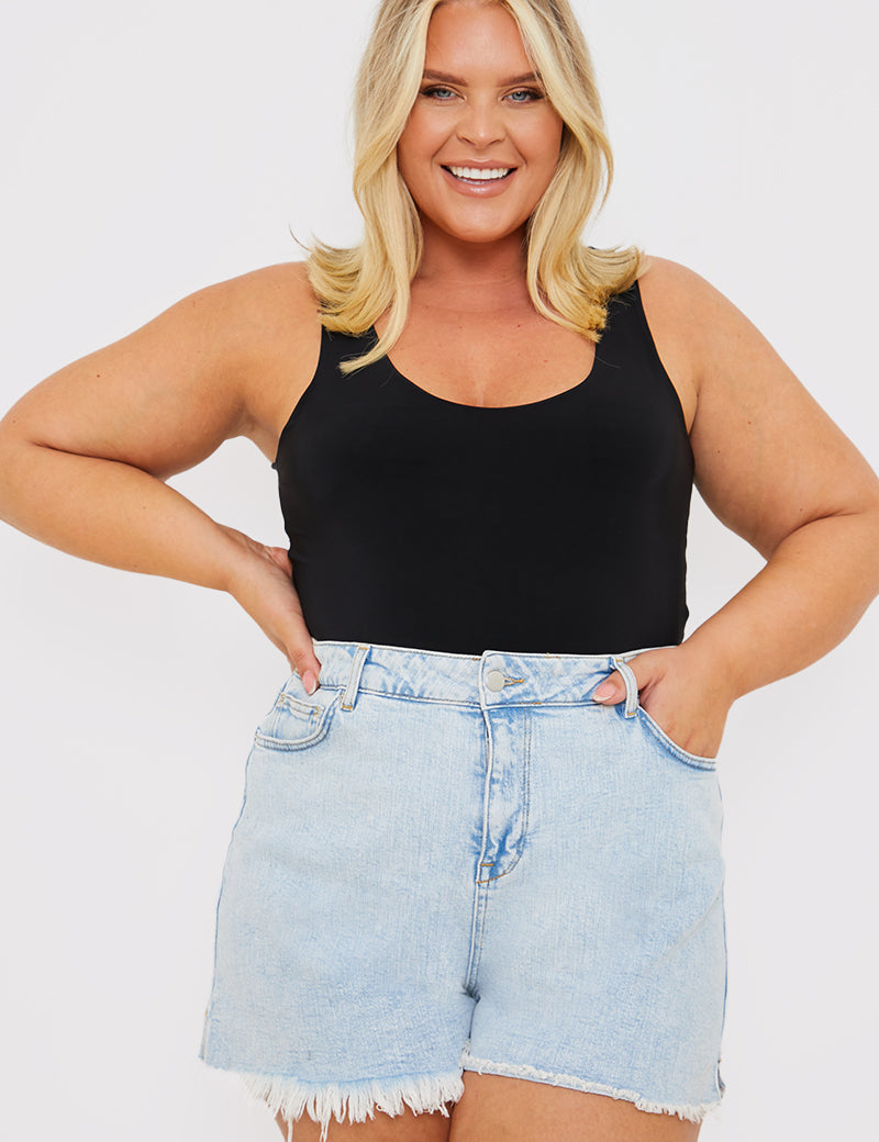 Slinky Scoop Neck Bodysuit