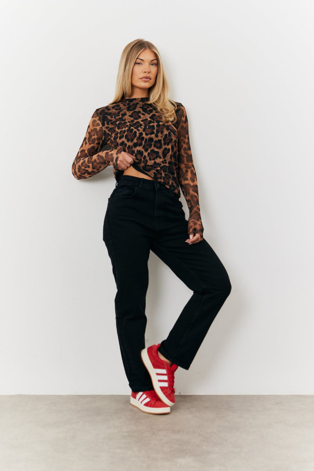 Mesh Leopard Top