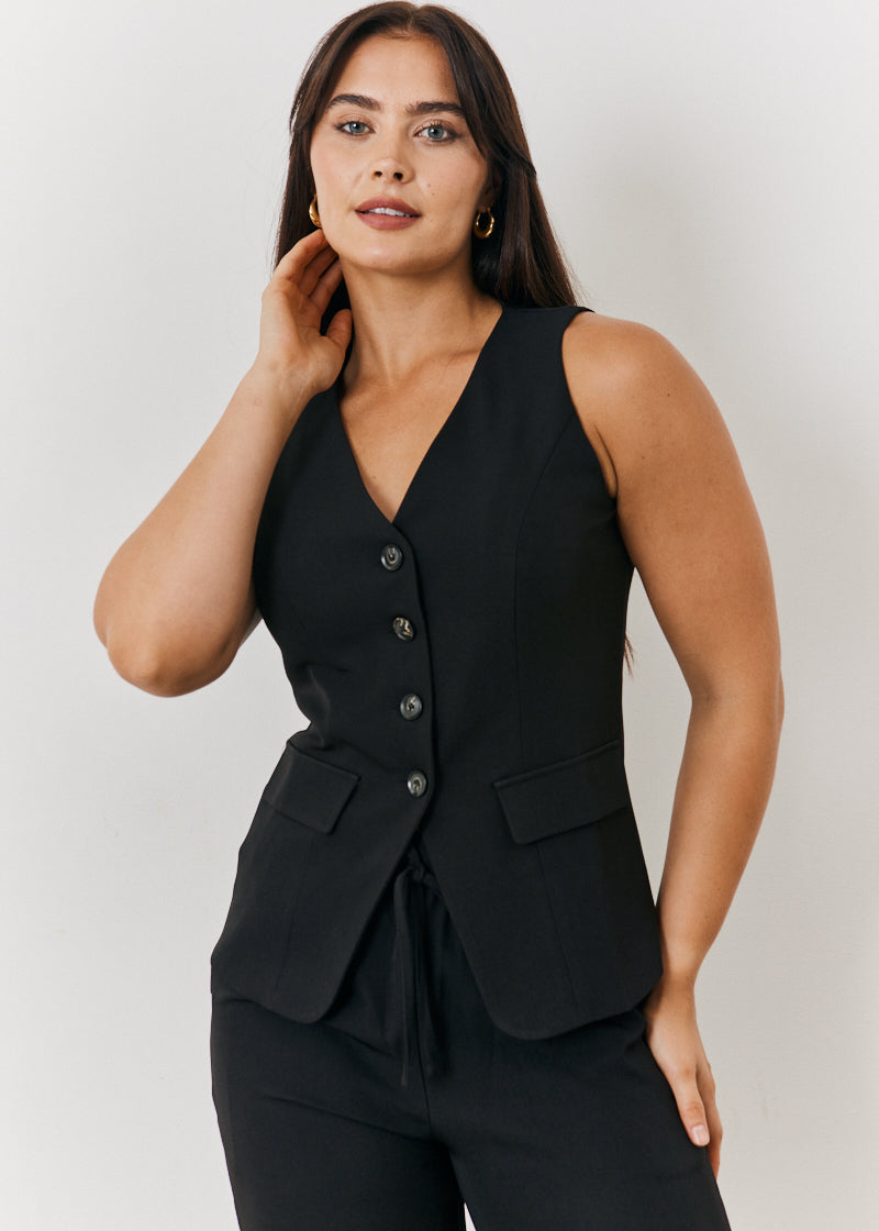 Longline Button Through Waistcoat