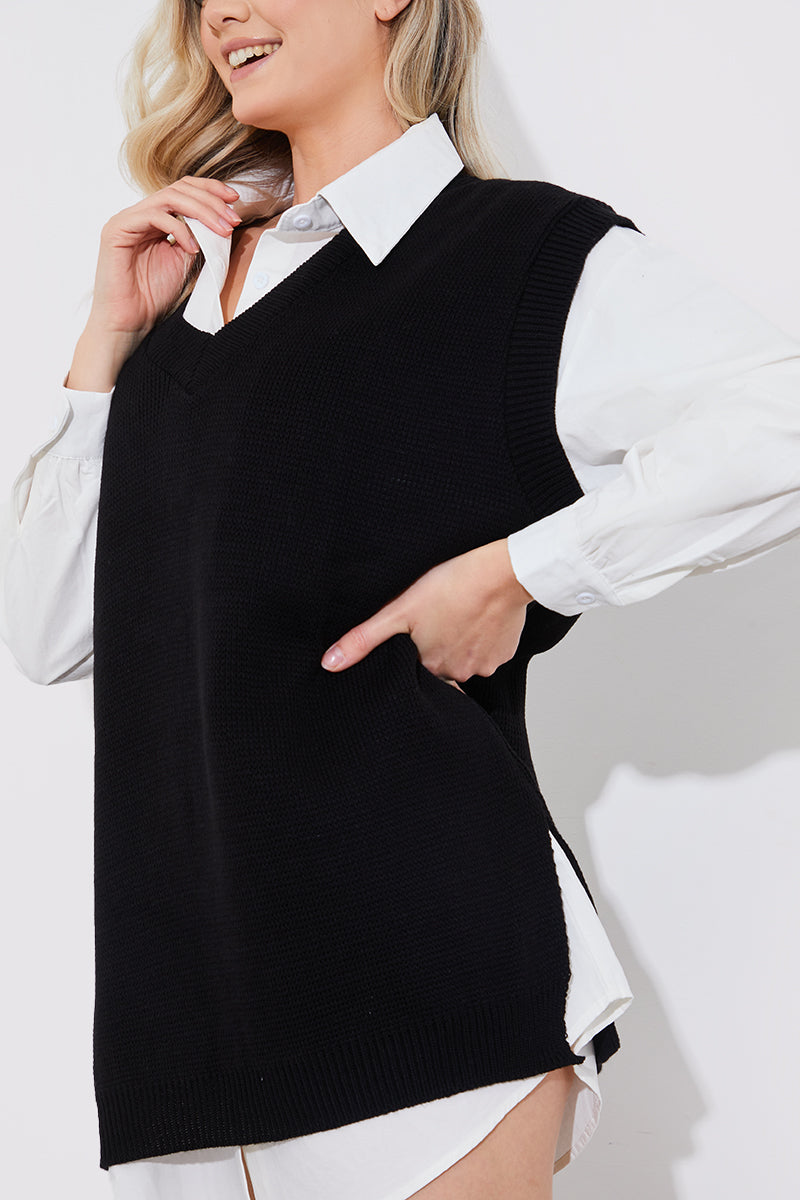 Oversized Knitted Vest