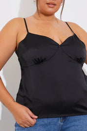 Satin Plunge Cami Top