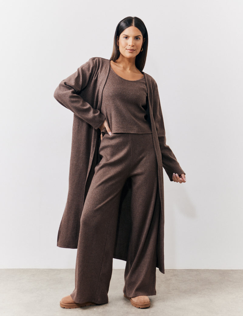 Brushed Rib Maxi Co Ord Cardigan