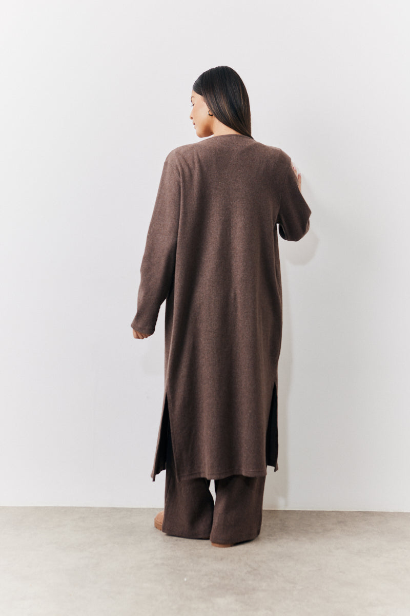 Brushed Rib Maxi Co Ord Cardigan