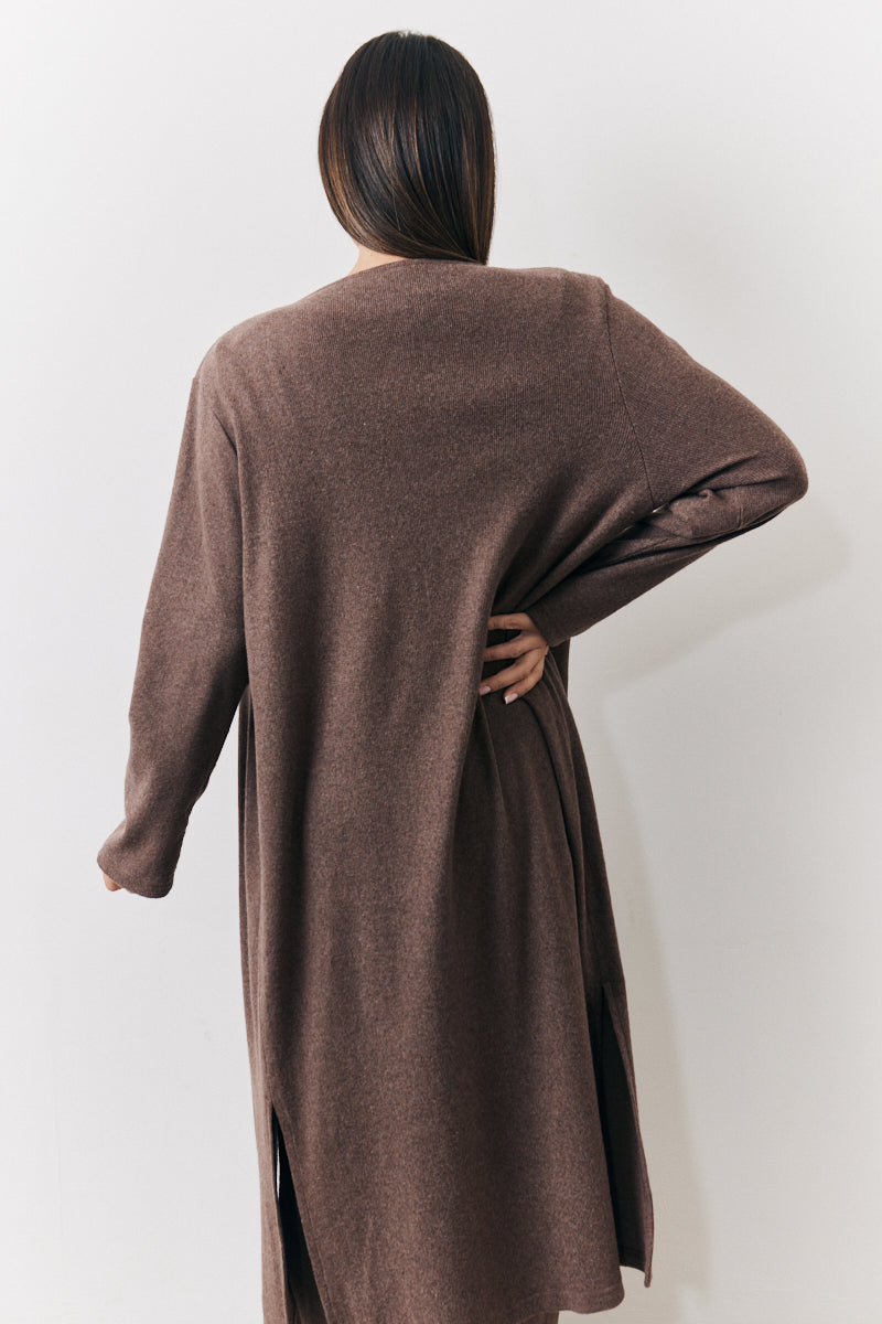 Brushed Rib Maxi Co Ord Cardigan