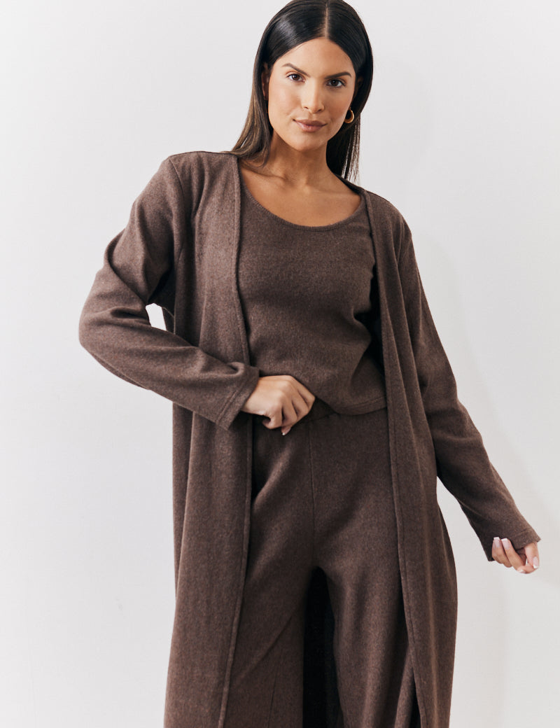 Brushed Rib Maxi Co Ord Cardigan