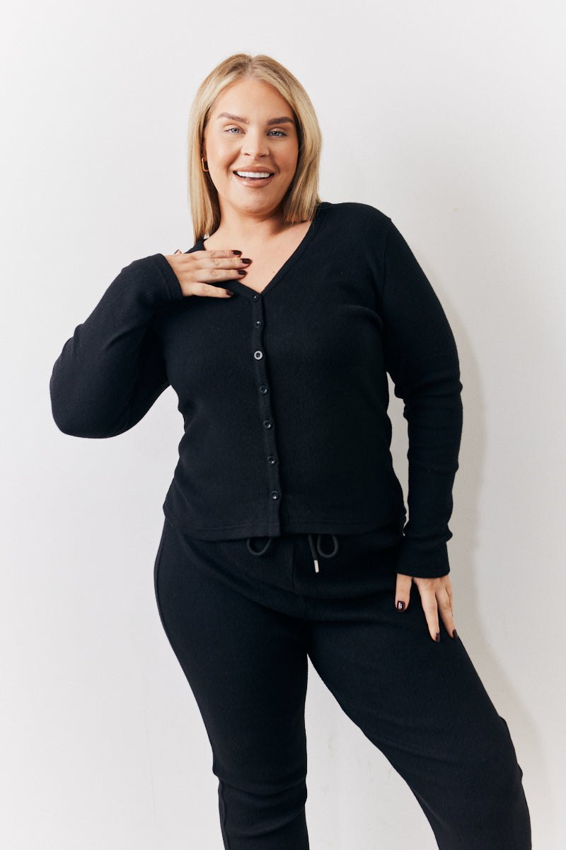 Brushed Rib Co Ord Cardigan