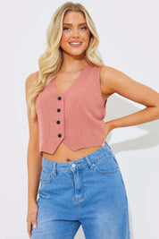 Linen Look Waistcoat