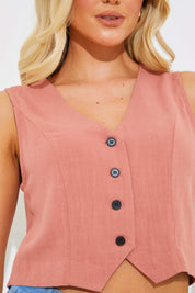 Linen Look Waistcoat