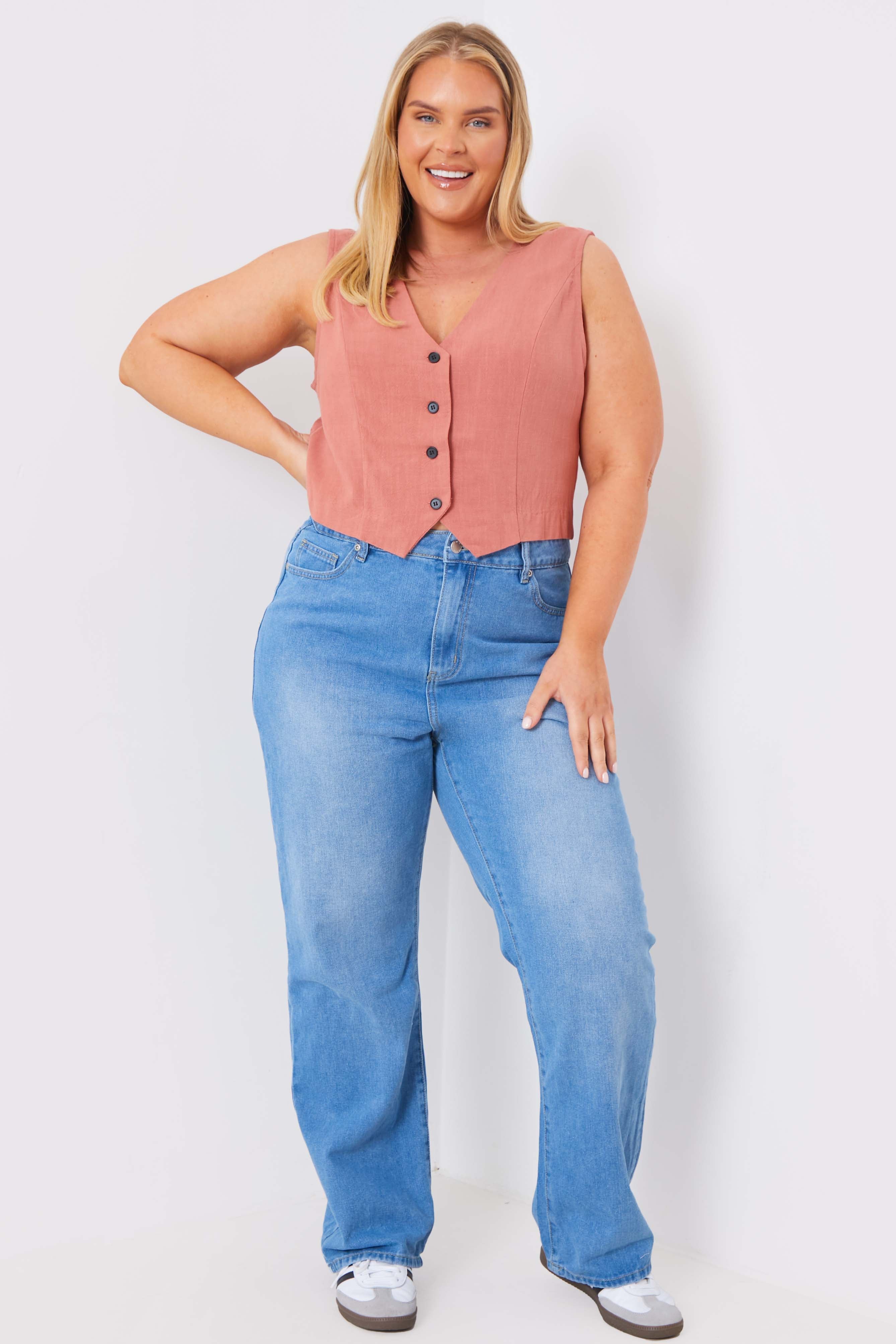 Linen Look Waistcoat