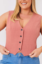 Linen Look Waistcoat