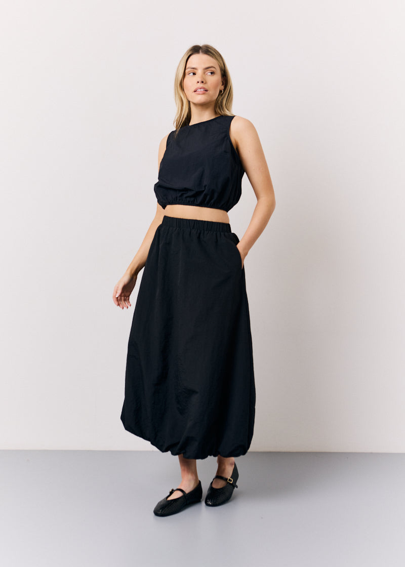 Black Balloon Co-Ord Crop Top