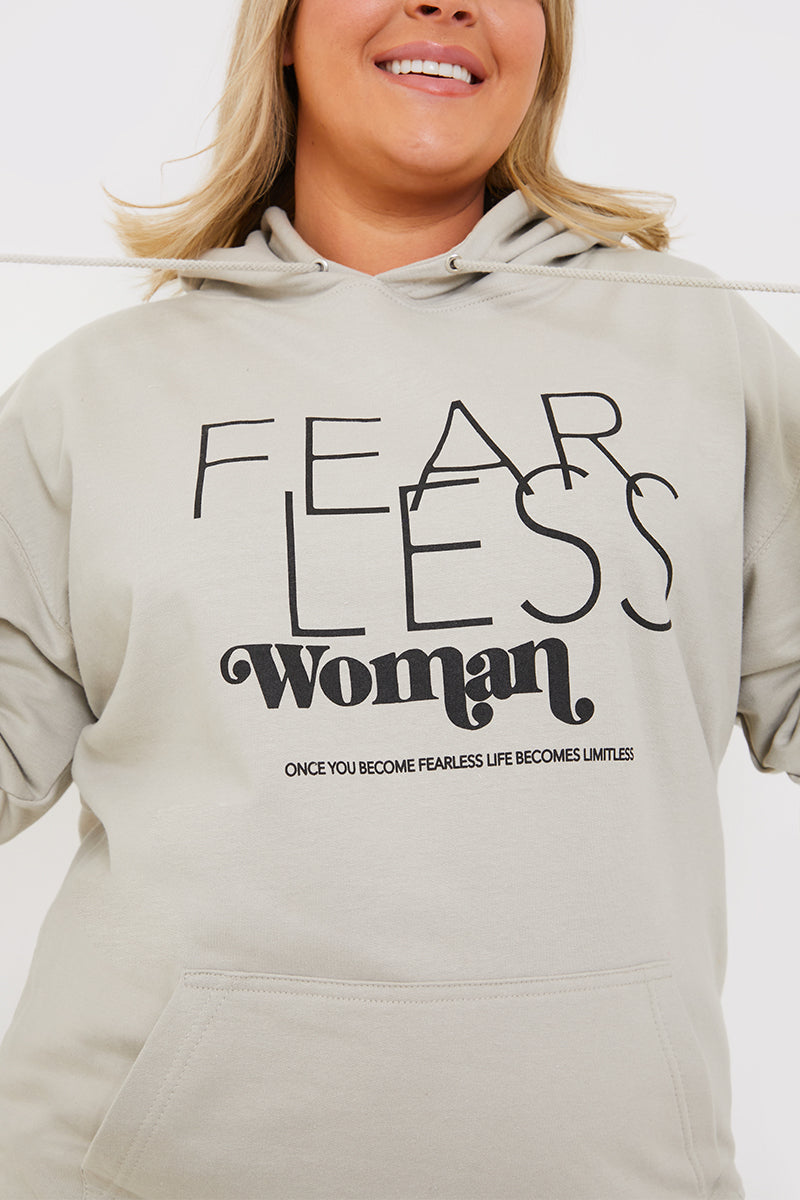Fearless Woman Slogan Hoodie