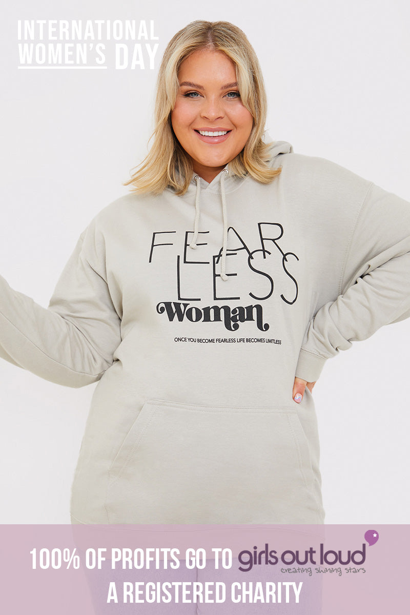 Fearless Woman Slogan Hoodie