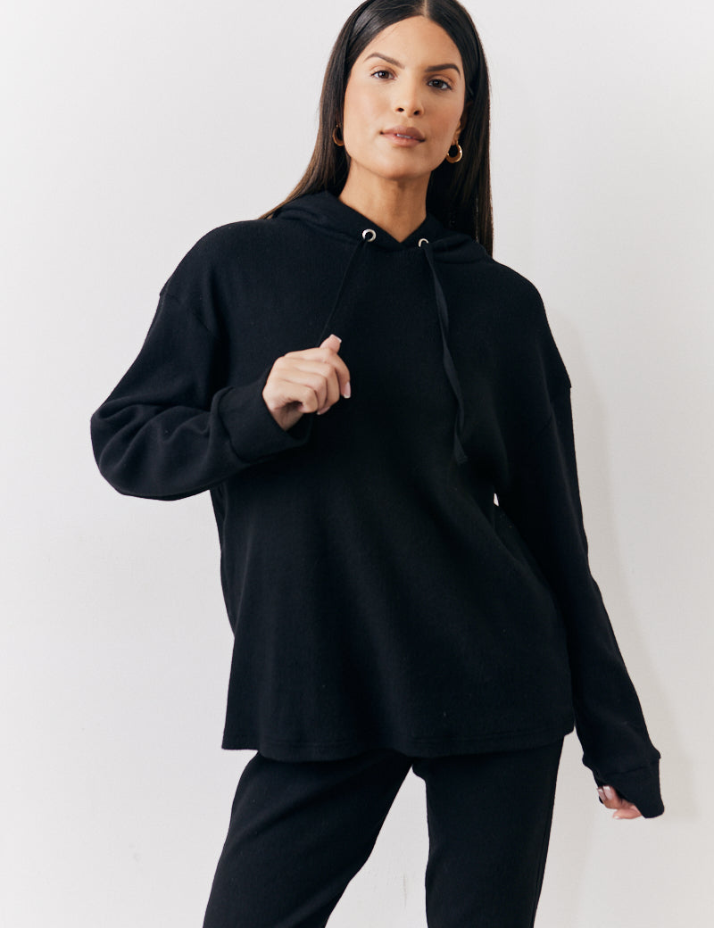 Brushed Rib Co Ord Hoodie