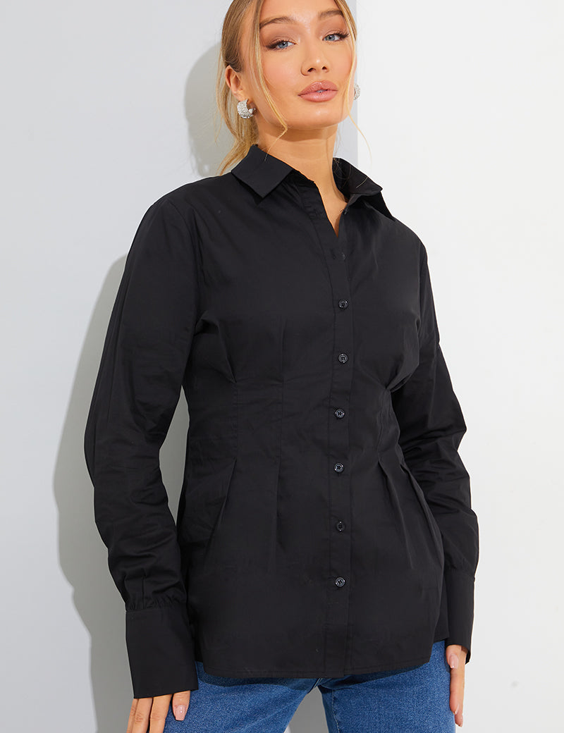 Waist Detail Poplin Shirt