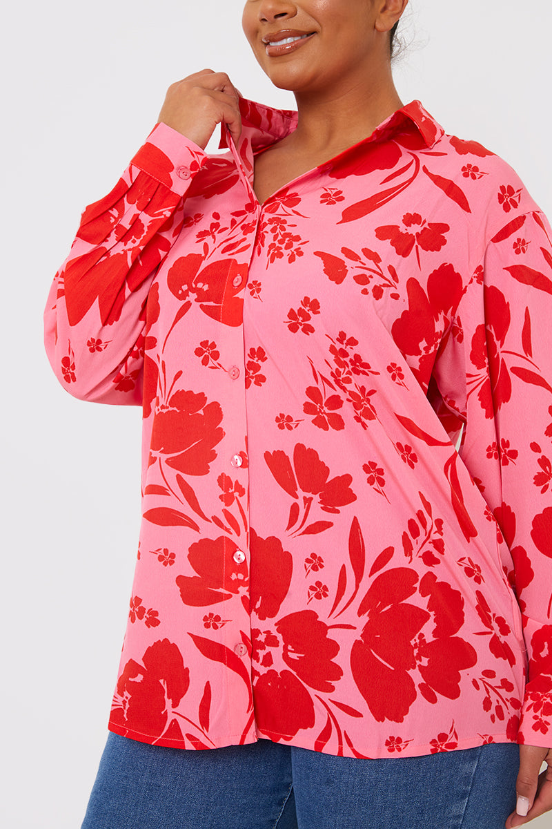 Satin Floral Shirt