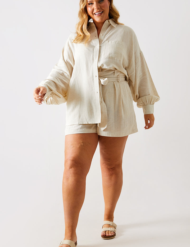 Linen Look Oversized Shirt