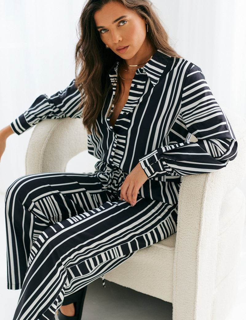 Abstract Stripe Co-Ord Shirt - InTheStyle