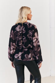 Floral Tie Waist Blouse