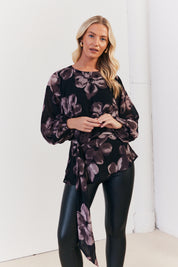Floral Tie Waist Blouse