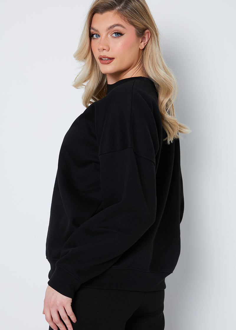 Crew Neck Fleecback Sweater