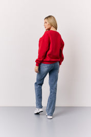Red St Tropez Embroidered Slogan Sweatshirt