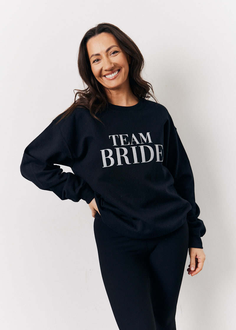 Black Team Bride Slogan Sweatshirt