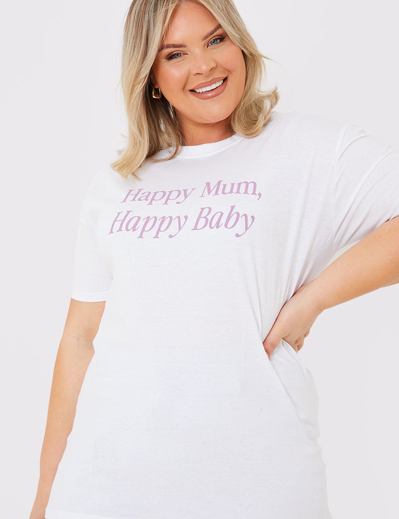 Happy Mum Happy Baby Slogan Tee