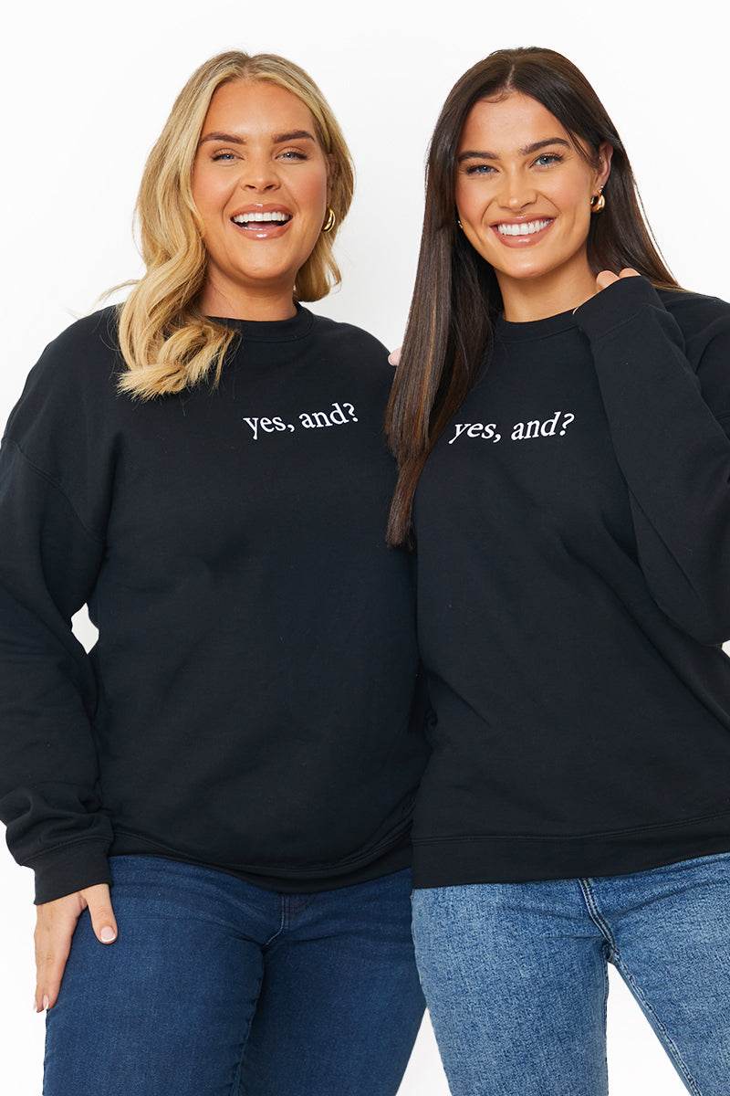 'YES, AND?' PRINTED SWEATSHIRT - InTheStyle