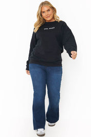 'YES, AND?' PRINTED SWEATSHIRT - InTheStyle