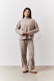 Brushed Rib High Neck Co Ord Top