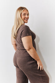 Brushed Rib Scoop Neck Co Ord Top