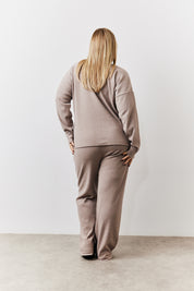 Brushed Rib v Neck Co Ord Top