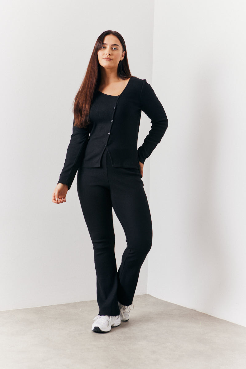 Brushed Rib Asym Co Ord Top
