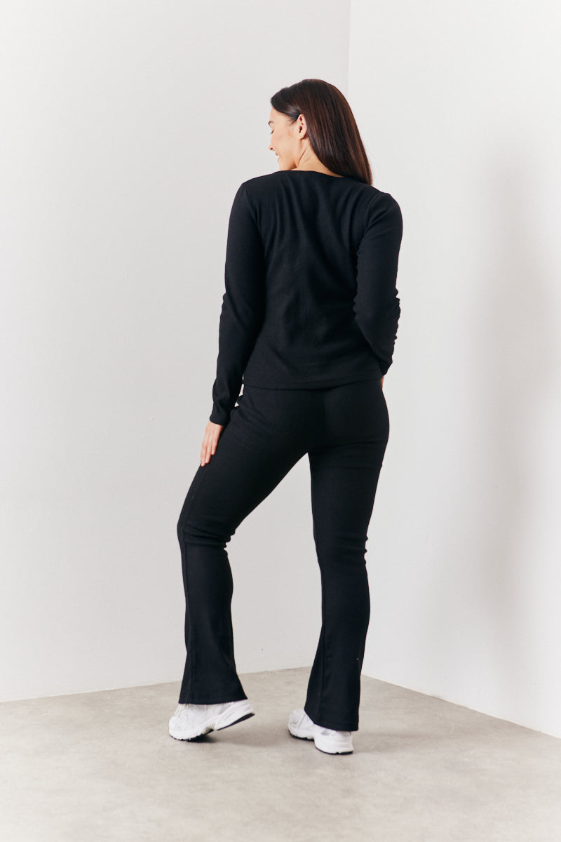 Brushed Rib Asym Co Ord Top
