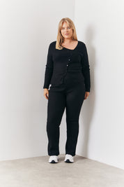Brushed Rib Asym Co Ord Top