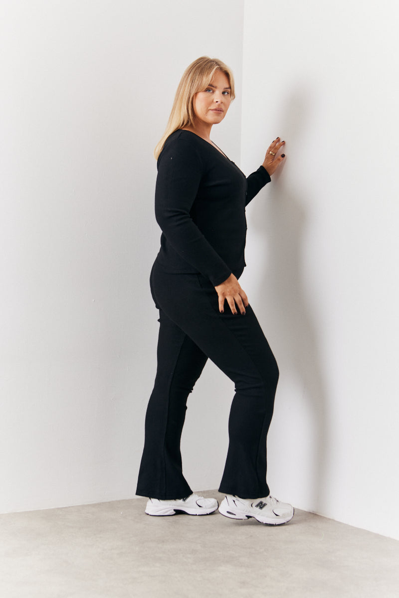 Brushed Rib Asym Co Ord Top