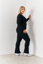 Brushed Rib Asym Co Ord Top