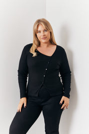 Brushed Rib Asym Co Ord Top