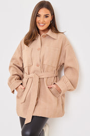 Herringbone Belted Shacket