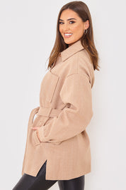 Herringbone Belted Shacket