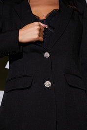 Tailored Blazer With Diamante Buttons