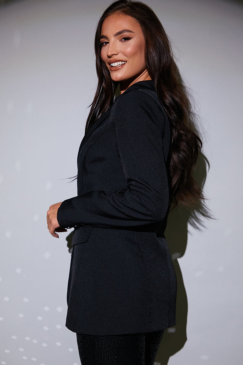 Tailored Blazer With Diamante Buttons