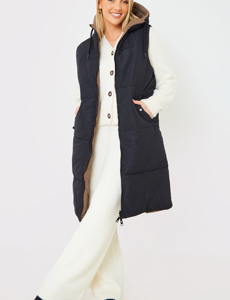 Recycled Longline Reversbile Gilet