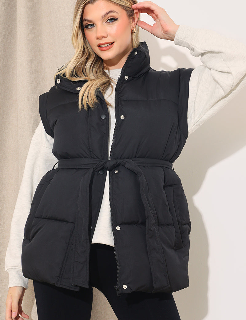 Belted Puffer Gilet