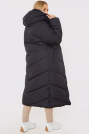 Recycled Chevron Reversible Maxi Puffer