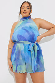 Plisse Halterneck Playsuit