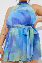 Plisse Halterneck Playsuit