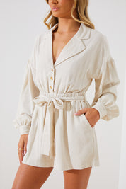 Linen Bleted Playsuit